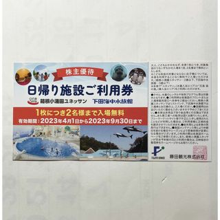 藤田観光　株主優待　箱根小涌園ユネッサン　下田海中水族館　利用券 1枚(その他)