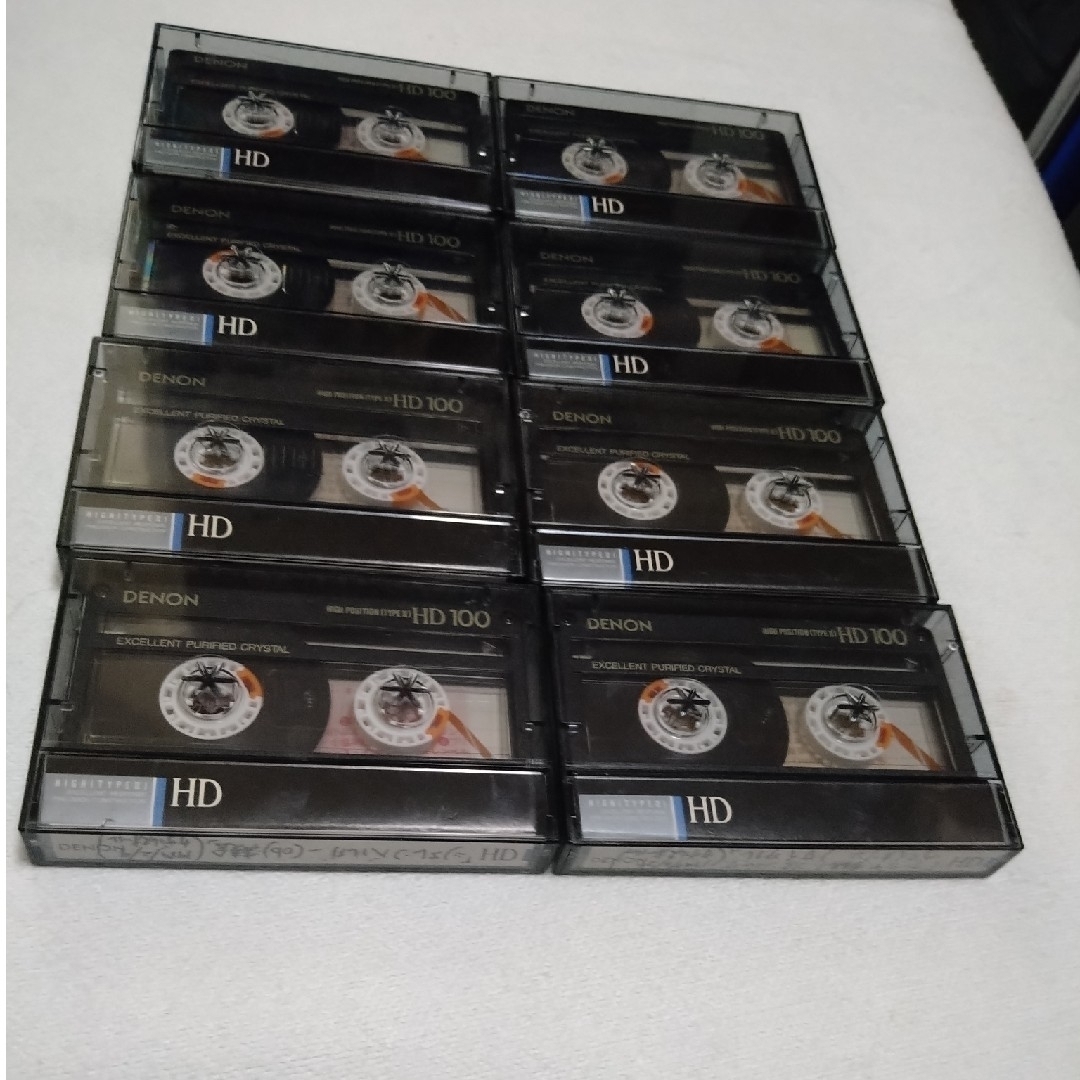 DENON(デノン)の使用済みカセットテープ（8）（100分ハイポジション8本） スマホ/家電/カメラのオーディオ機器(その他)の商品写真