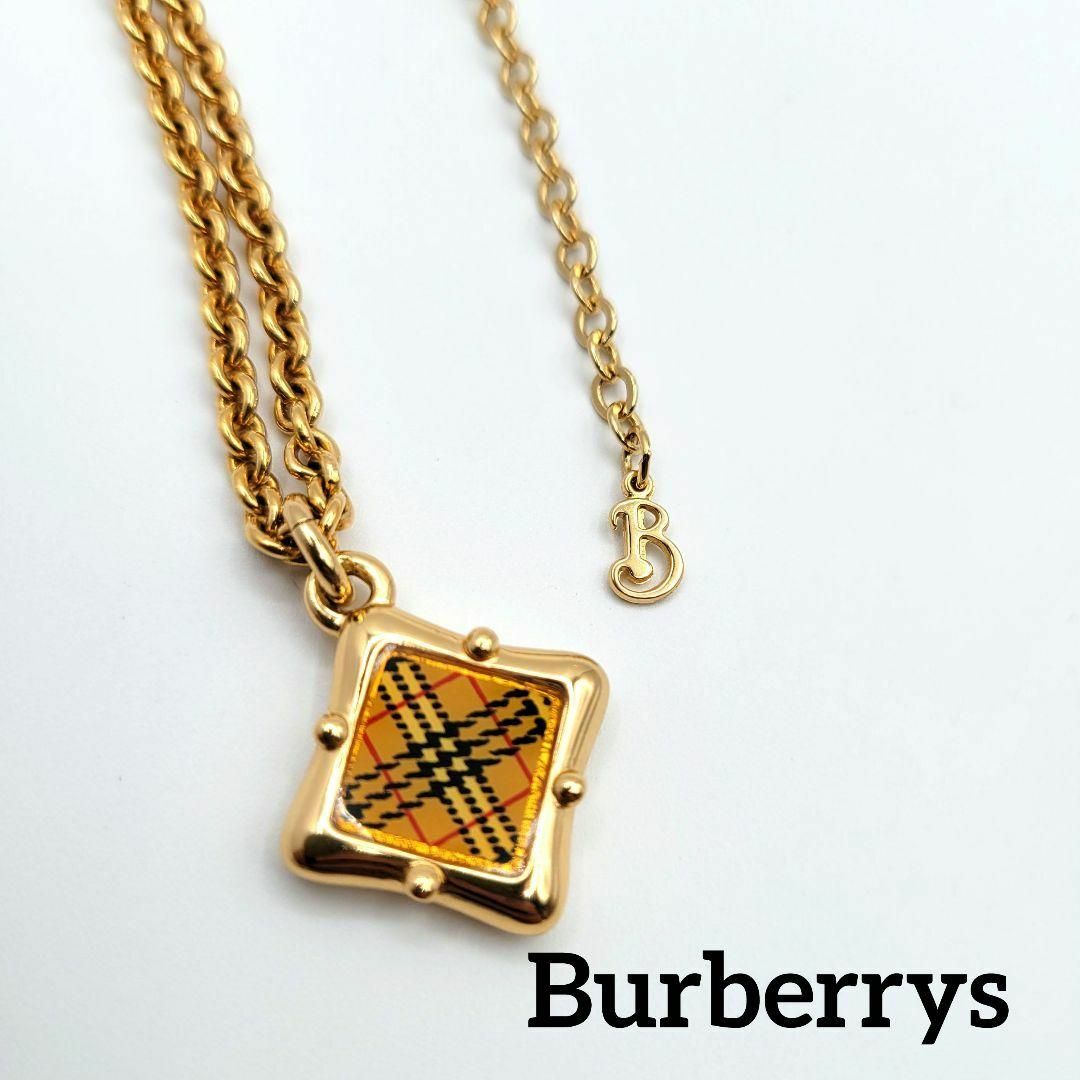 BURBERRY(バーバリー)のりさら様専用【極美品】Burberrys ネックレス チェック柄 ゴールド レディースのアクセサリー(ネックレス)の商品写真