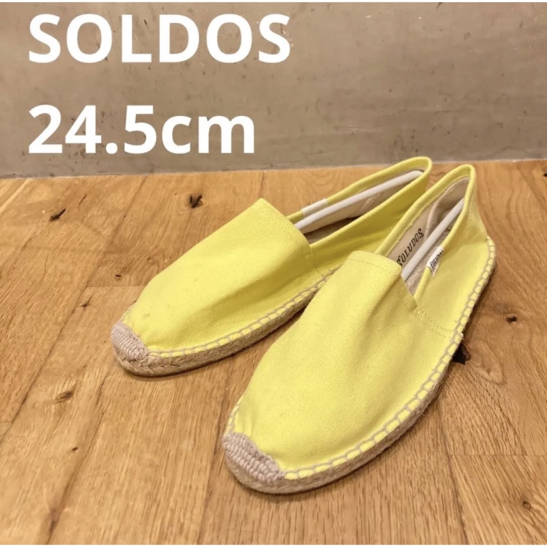 SOLUDOS(ソルドス)の新品送料込み　ソルドス　サンダル　スリッポン　イエロー　24.5cm レディースの靴/シューズ(サンダル)の商品写真