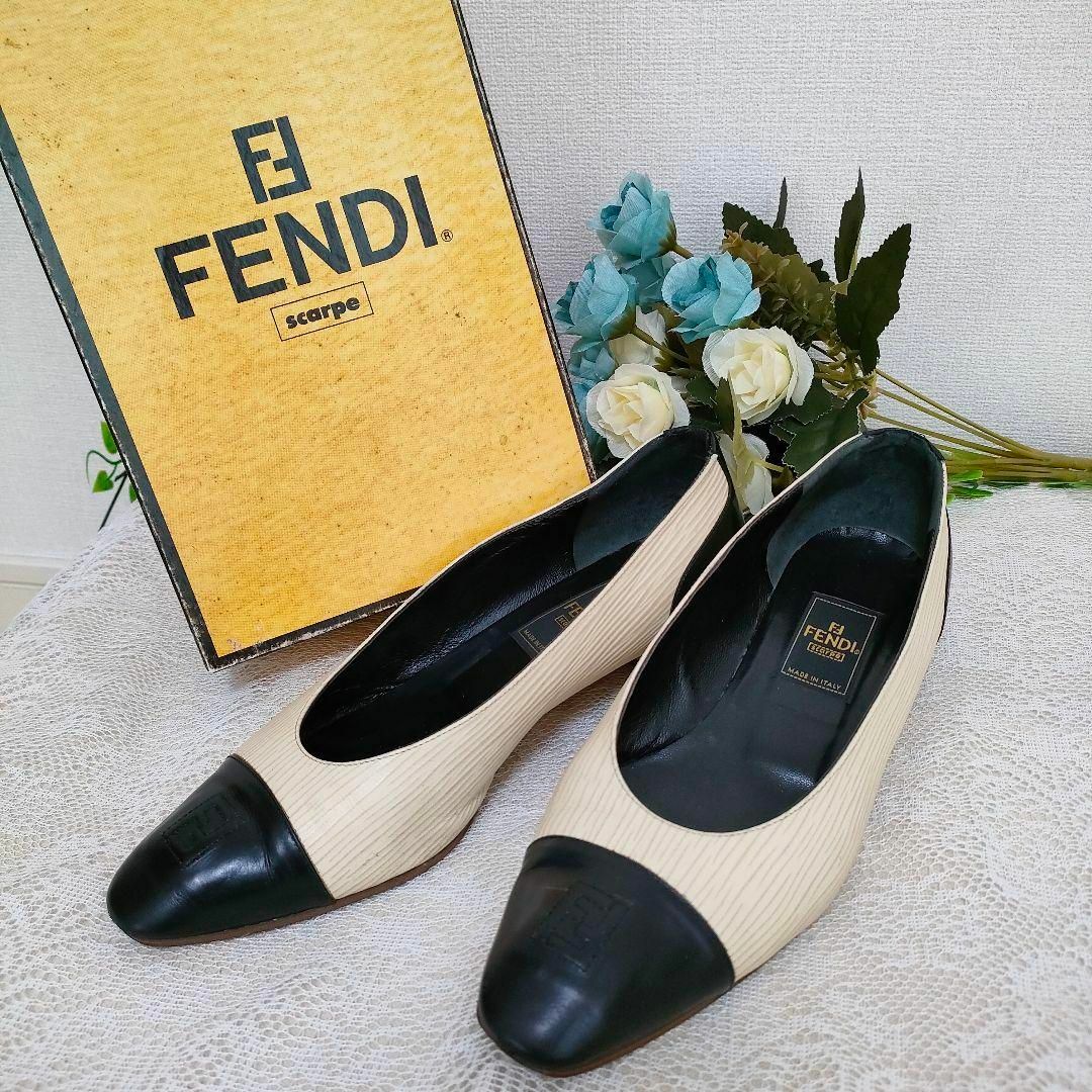 FENDI(フェンディ)の【ヴィンテージ】 FENDI フェンディ パンプス エピ バイカラー 24cm レディースの靴/シューズ(ハイヒール/パンプス)の商品写真