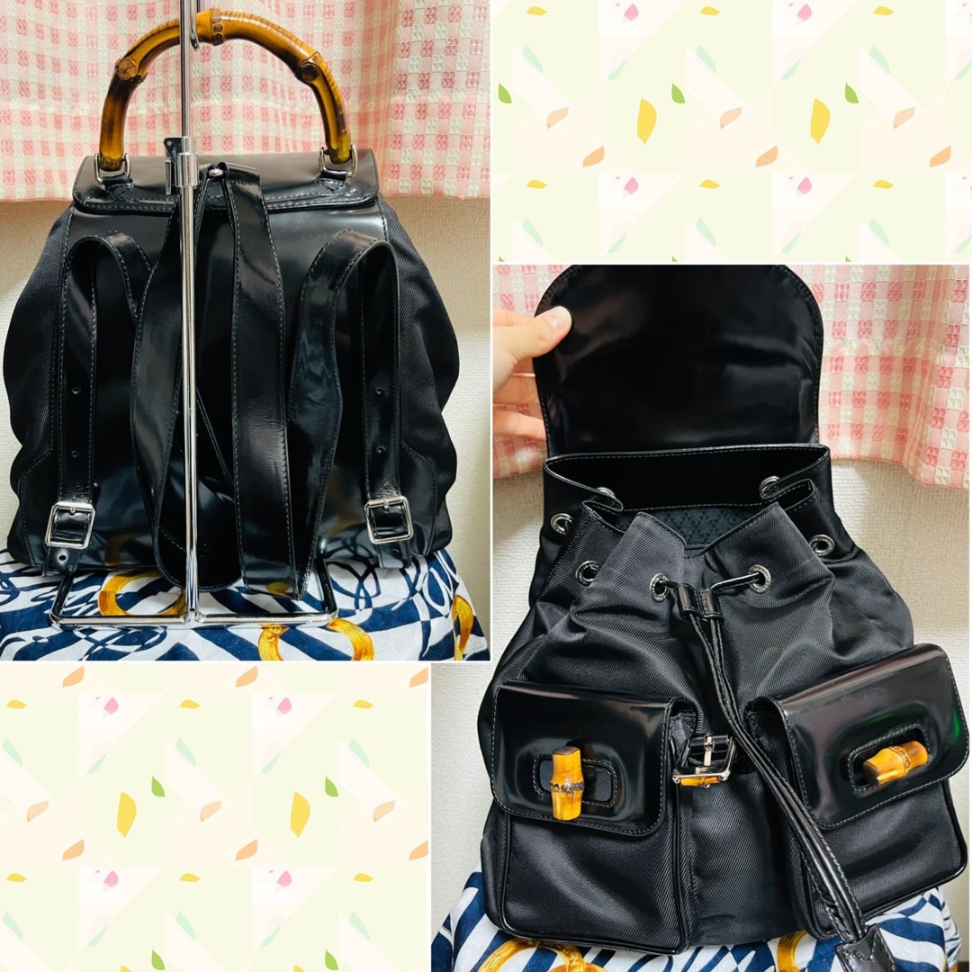 Gucci - 美品 GUCCI バンブー リュック バックパック ヴィンテージ 黒