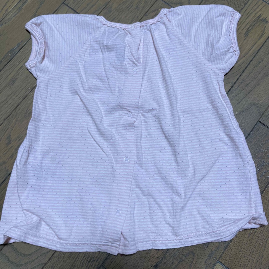 baby Dior(ベビーディオール)のbaby Dior Tシャツ　12M ピンクボーダー キッズ/ベビー/マタニティのキッズ服女の子用(90cm~)(Tシャツ/カットソー)の商品写真