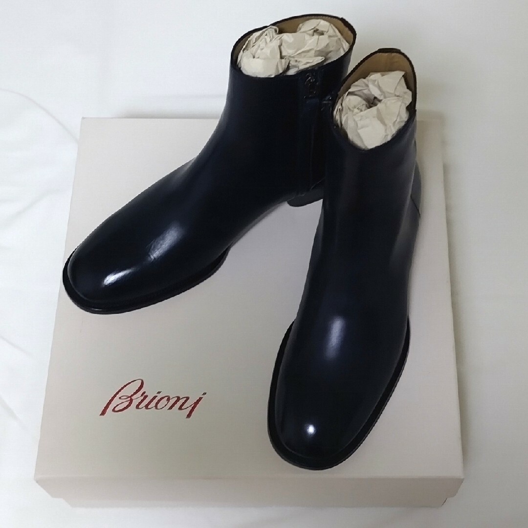 ネイビー新品 定価19万 Brioni bootsブリオーニ ブーツ