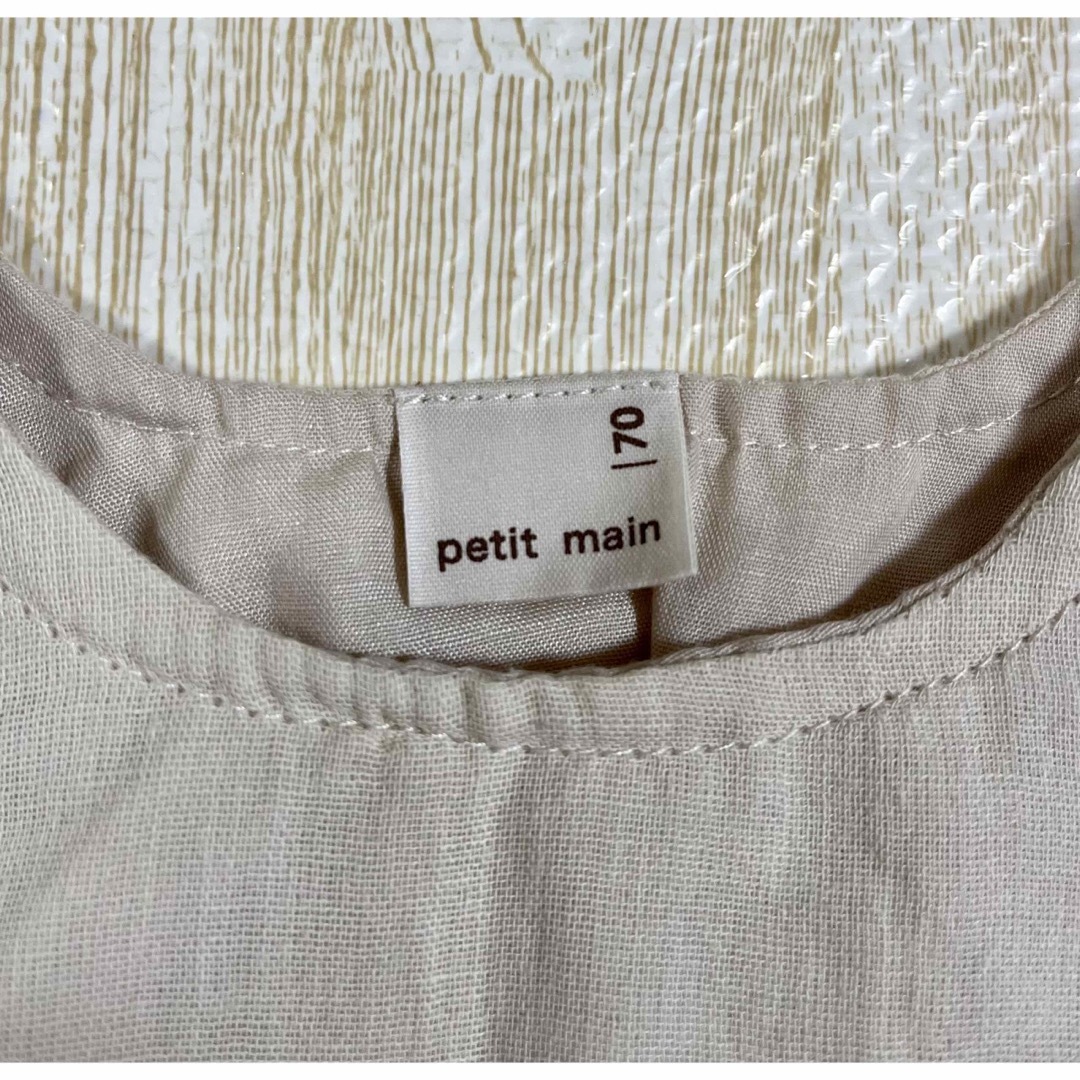 petit main(プティマイン)のpetit main プティマイン ショートサロペット ロンパース 70cm キッズ/ベビー/マタニティのベビー服(~85cm)(ロンパース)の商品写真