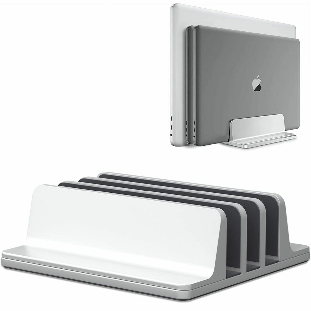 【色: 銀】新型3in1ノートパソコンスタンド、縦置きスタンド、冷却スタンド、幅