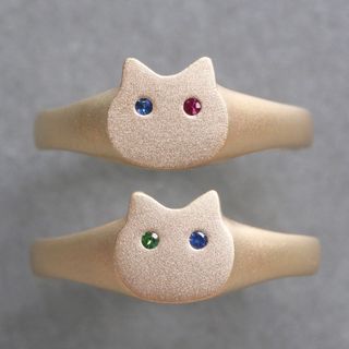 アッシュペーフランス(H.P.FRANCE)のKOMI Designs コミ ねこ リング 指輪 K10YG 10金 10号(リング(指輪))