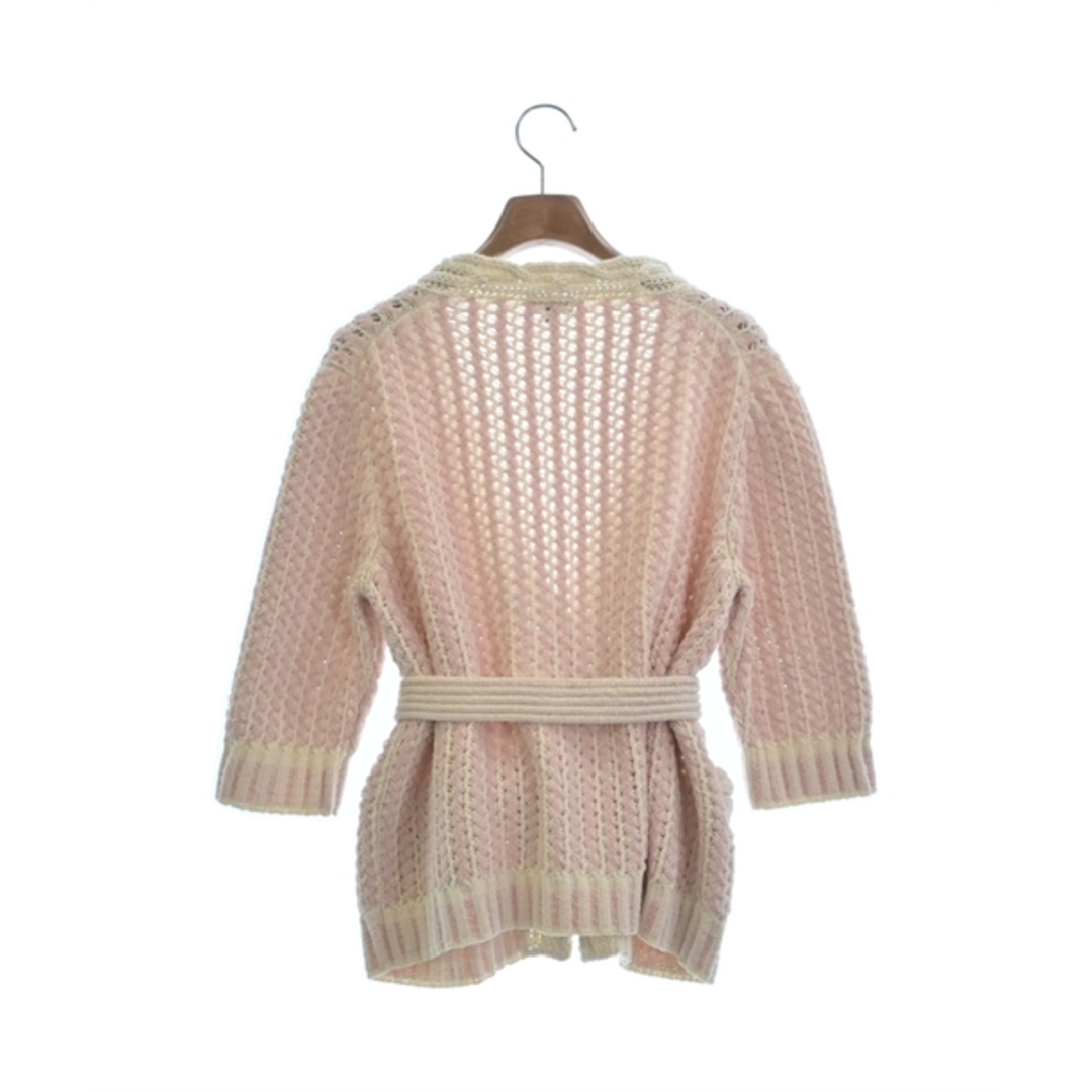 CHANEL シャネル カーディガン 38(S位) ピンクx白 - カーディガン