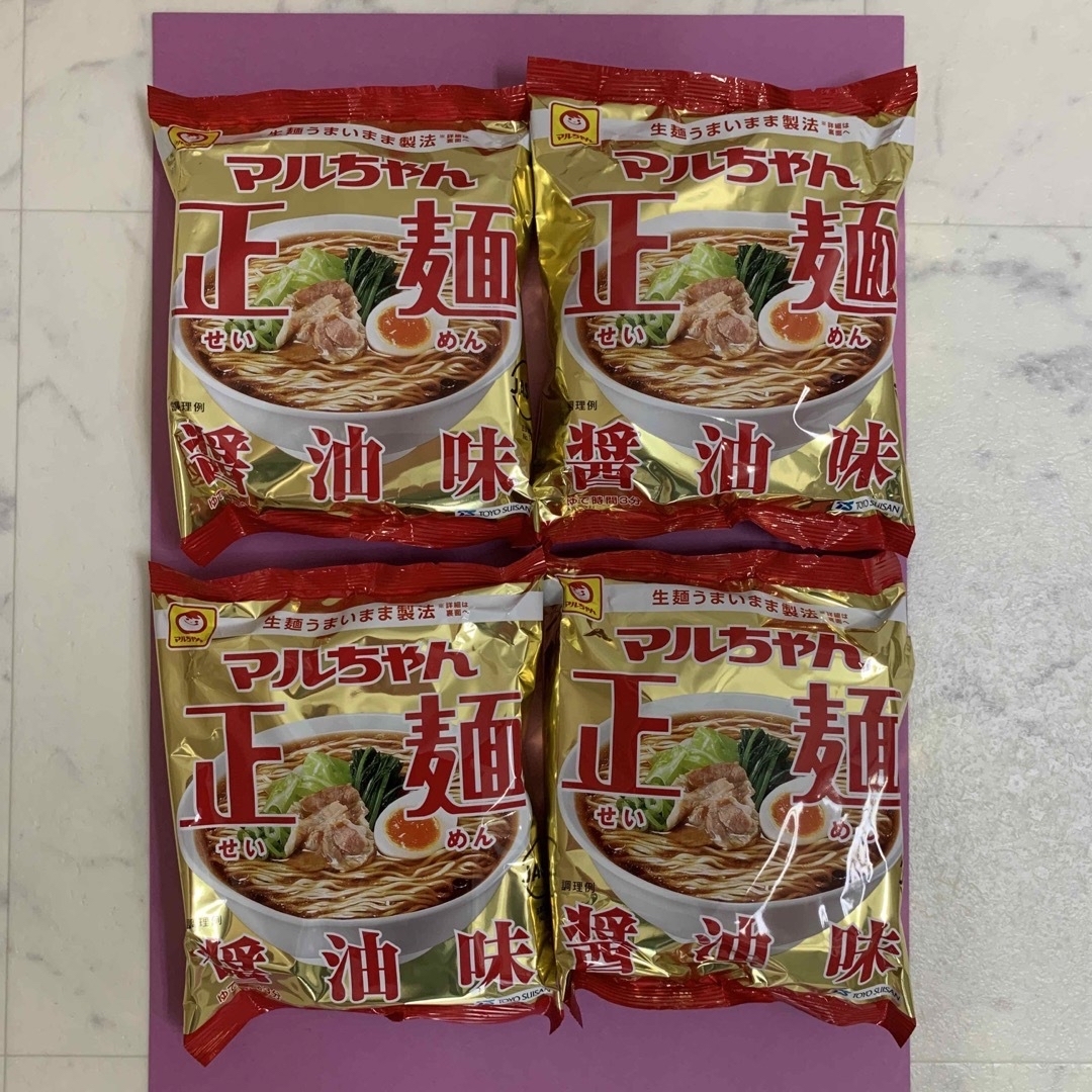 マルちゃん正麺 インスタントラーメン 4食セット 醤油味の通販 by らくま's shop｜ラクマ