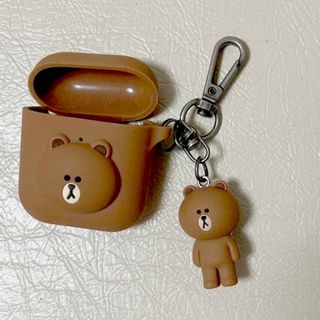 LINE FRIENDS AirPods シリコンケース 中古品(キャラクターグッズ)