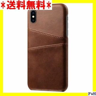 ２ iPhone ケース PUレザーカードポケット付ケース brown 1491(モバイルケース/カバー)