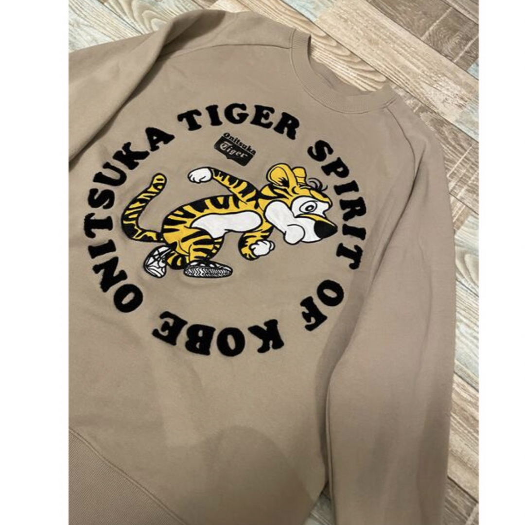 Onitsuka Tiger オニツカタイガー スウェット 刺繍ロゴ ベージュ