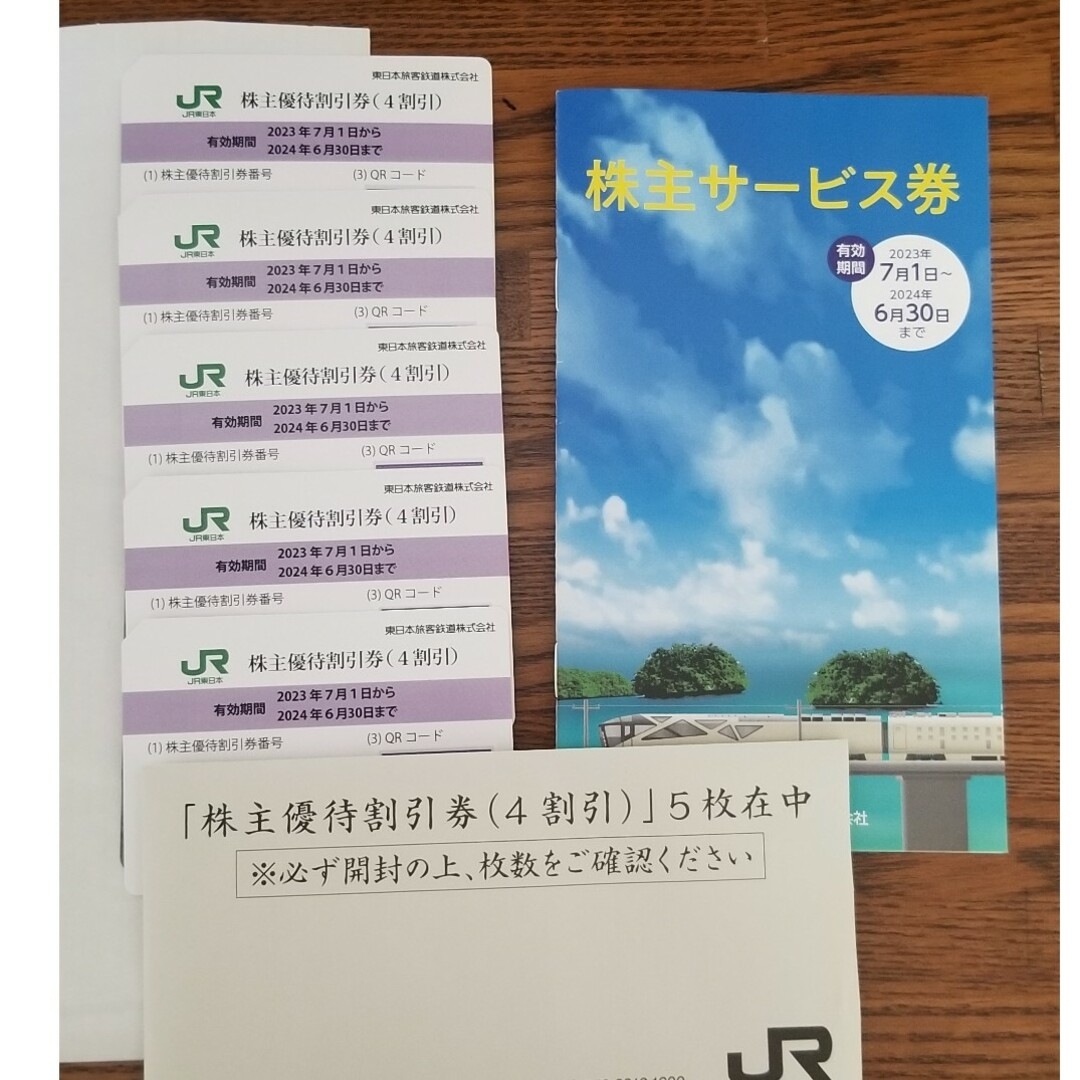 JR東日本　株主優待割引券5枚