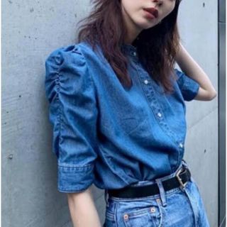 マウジー(moussy)のmoussy パフスリーブデニムシャツ(シャツ/ブラウス(半袖/袖なし))