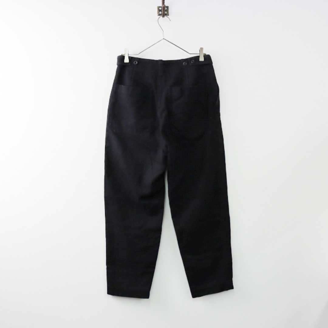 2023SS MHL. エムエイチエル マーガレットハウエル WORN LINEN COTTON DRILL トラウザーズパンツ  3/ブラック【2400013400640】