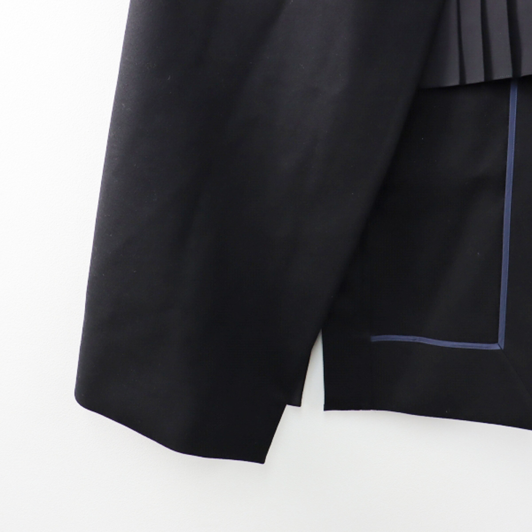 美品 2022AW Sacai サカイ Wool Melton Skirt  ウールメルトンスカート 2/ブラック 黒 プリーツ付き 巻き ラップ【2400013401661】 6