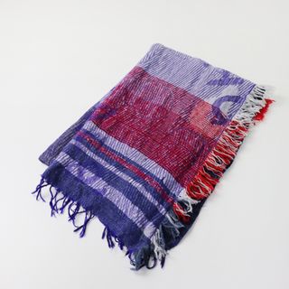 tamaki niime タマキニイメ 玉木新雌 コットン roots shawl ルーツショール /ブルー ネイビー【2400013402408】(ストール/パシュミナ)