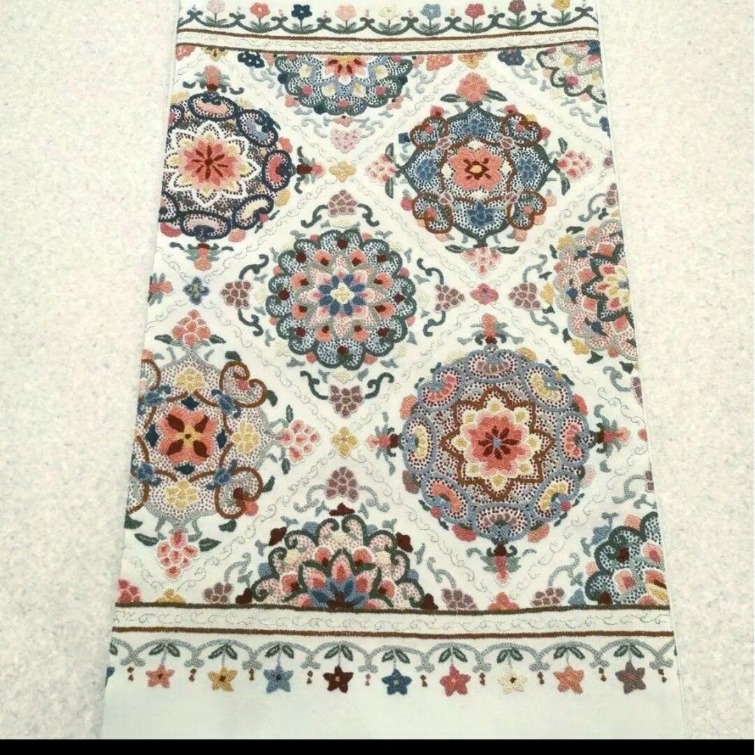 【未使用 相良刺繍】欧風可愛い びっしりぎっしり相良刺繍 袋帯
