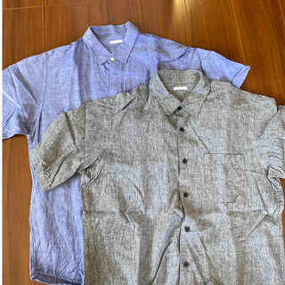ジーユー(GU)のワイシャツ2枚　水色　グレー　GU Lサイズ(シャツ)