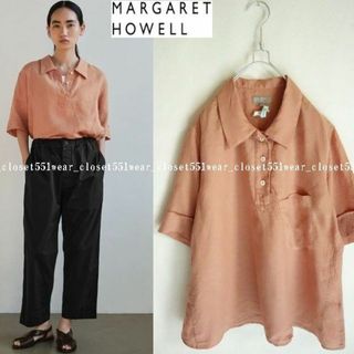 パネル 極美品♪ マーガレットハウエル リネンシャツ 半袖 LL相当