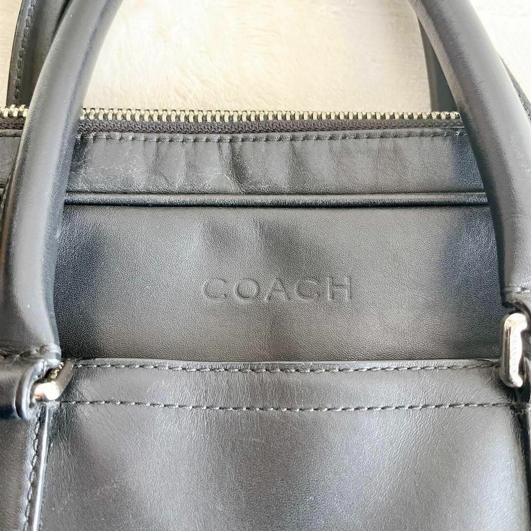 良品】COACH ビジネスバッグ ブラック レザー 大容量 コーチ 高級-