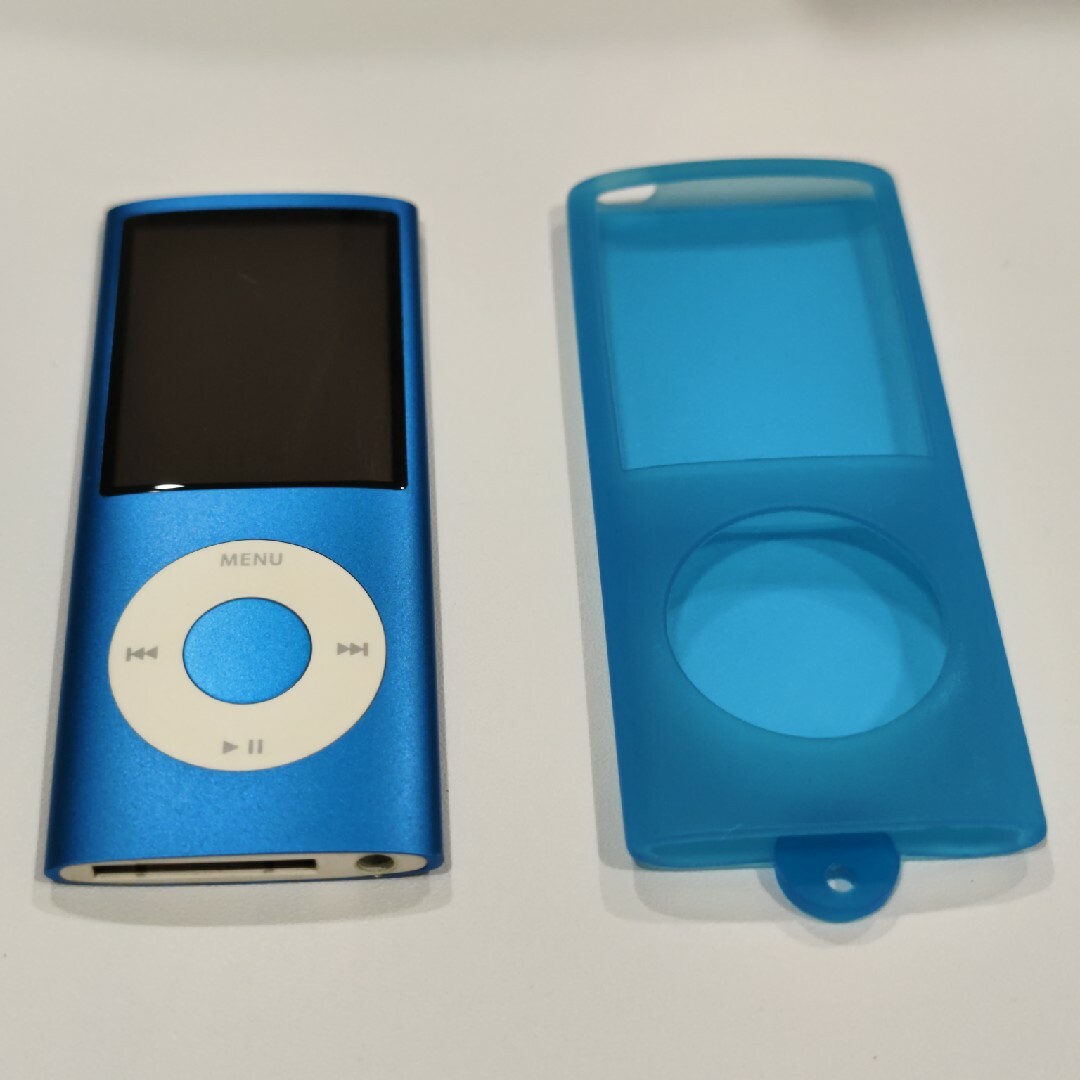 iPod - iPod nano 第4世代 16GB ブルー シリコンケース付きの通販 by