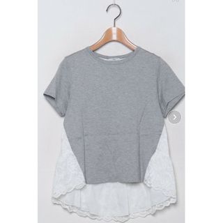 イエナ(IENA)のイエナ　グレー　tシャツ　バックレース付(カットソー(半袖/袖なし))