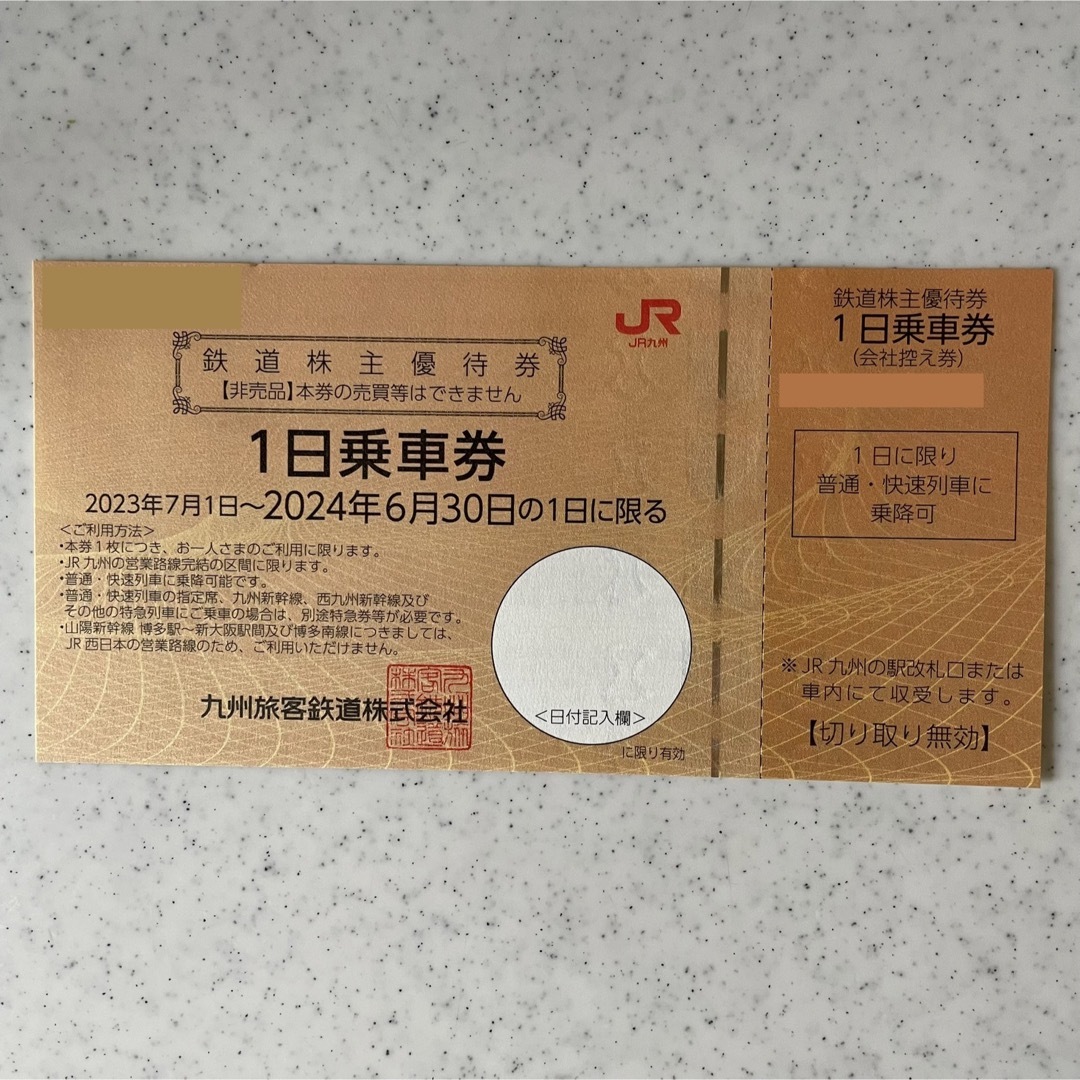 JR九州グループ 株主優待券（500円）有効期限2024年6月30日