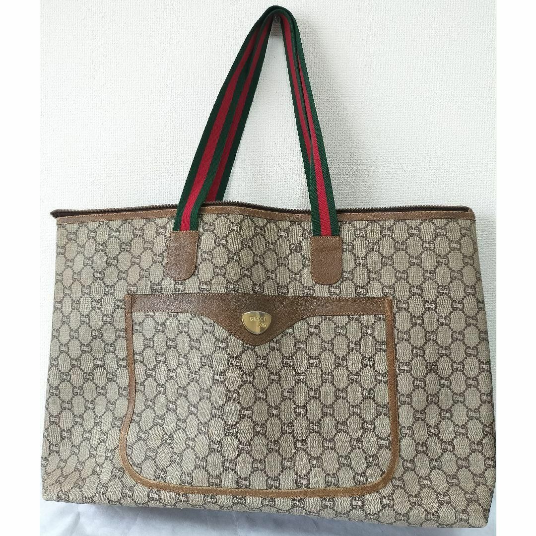 【美品】GUCCI オールドグッチ GGプラス トートバッグ