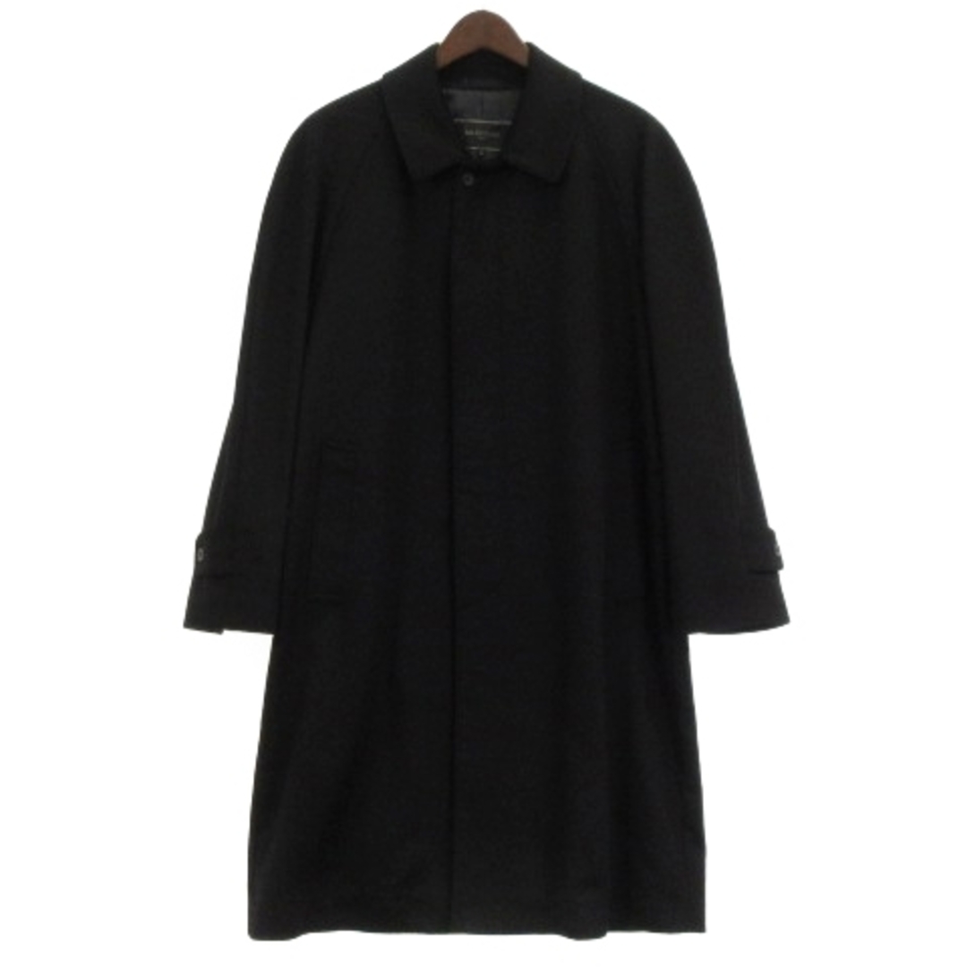 バレストリーノ ステンカラー コート ロング カシミヤ 100% 黒 AB