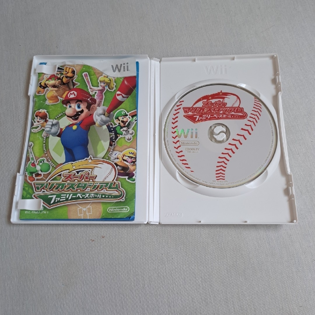 スーパーマリオスタジアムファミリーベースボール Wii エンタメ/ホビーのゲームソフト/ゲーム機本体(家庭用ゲームソフト)の商品写真