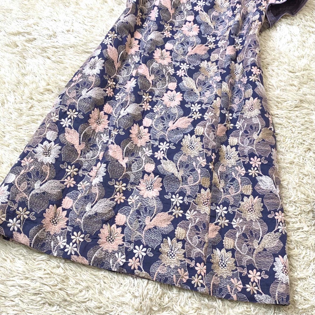 TOCCA 刺繍ワンピース スモールフラワー パープル