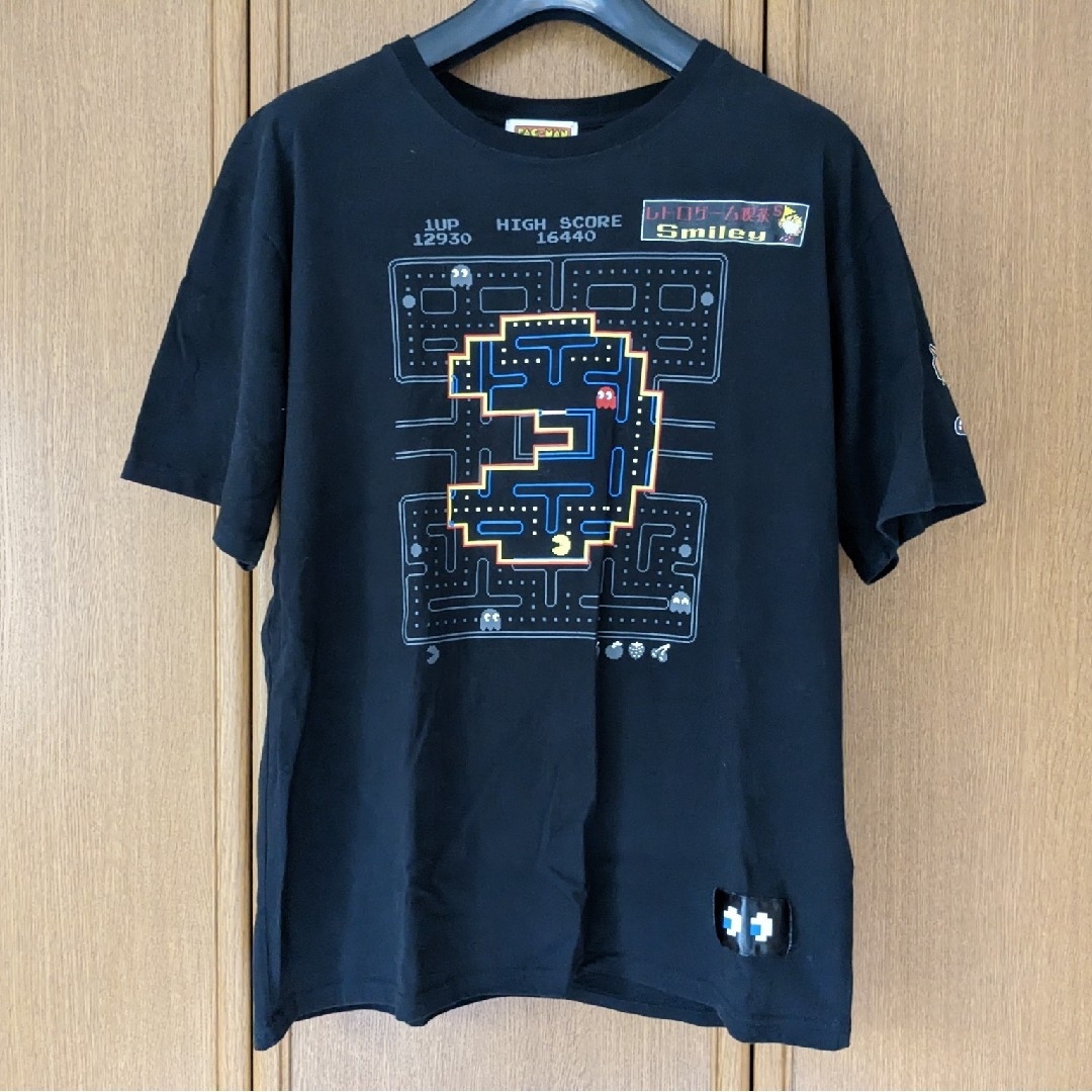 パックマン　半袖Tシャツ　XLサイズ 黒色　レトロゲーム　バンダイ　BANDAI