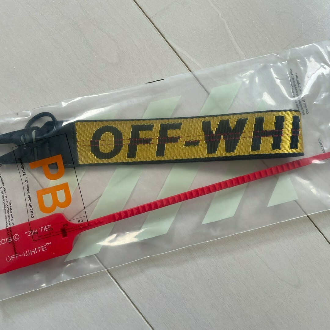 ラスト「大人気」OFF WHITE キーホルダー　キーリング　イエロー メンズのファッション小物(キーホルダー)の商品写真