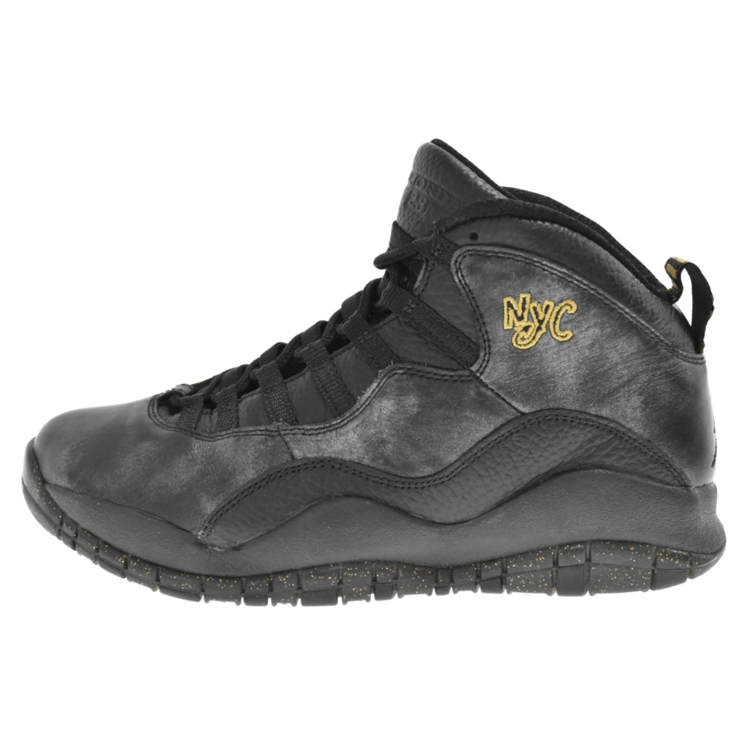 NIKE ナイキ AIR JORDAN 10 RETRO NYC BLACK 310805-012 エアジョーダン10 レトロ ハイカットスニーカー  US8.5/26.5cm ブラック/ゴールド | フリマアプリ ラクマ