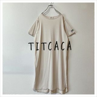 チチカカ(titicaca)のチチカカ ワンポイントの刺しゅうがキュート Ｔシャツワンピース(ロングワンピース/マキシワンピース)