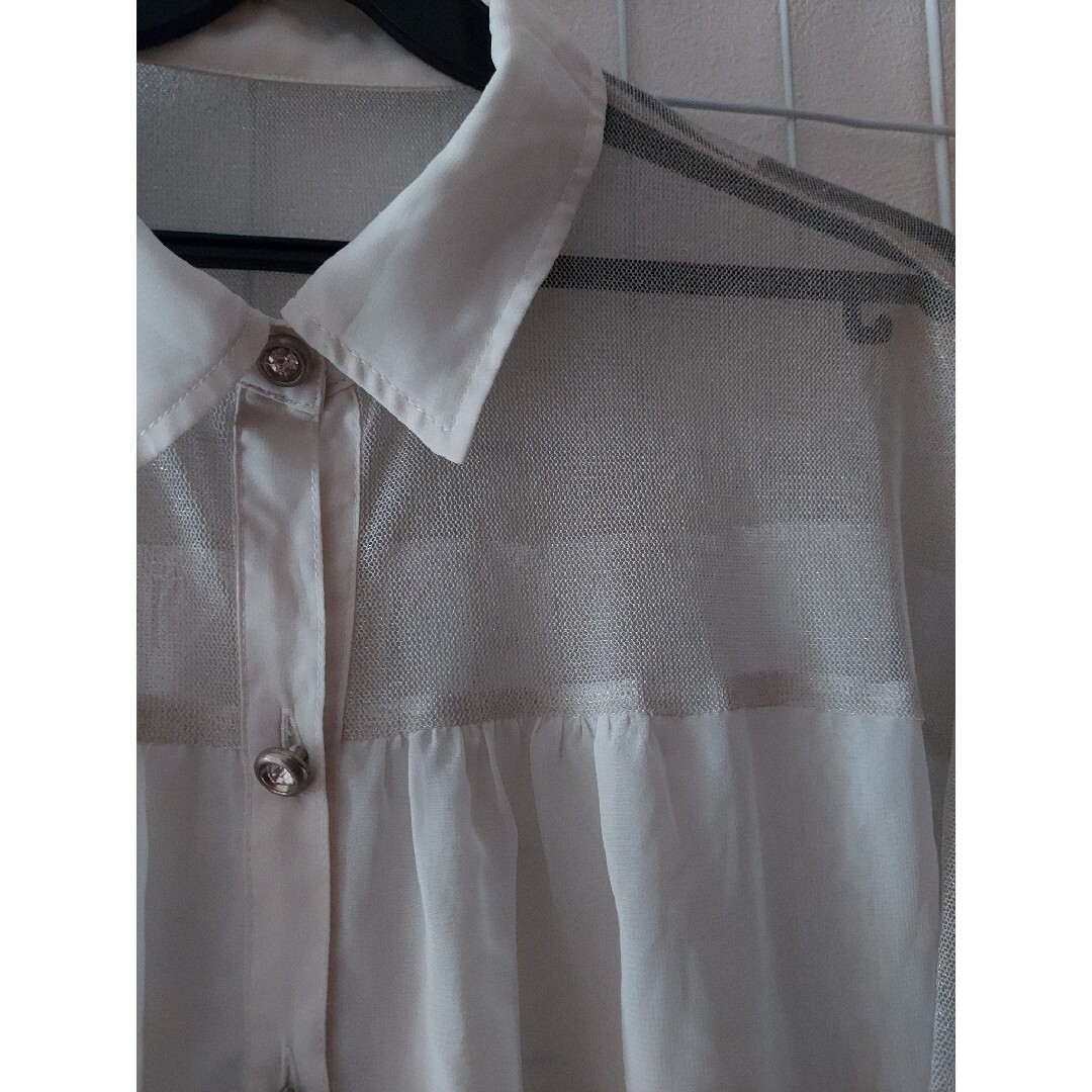 FELISSIMO(フェリシモ)のフェリシモ シアーシャツ 半袖 サイズM シフォンシャツ レディース トップス レディースのトップス(シャツ/ブラウス(半袖/袖なし))の商品写真
