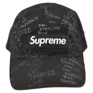 シュプリーム(Supreme)のSUPREME シュプリーム 23SS Gonz Poems Camp Cap ゴンズ ポエム キャンプキャップ 総柄デザイン ブラック(キャップ)