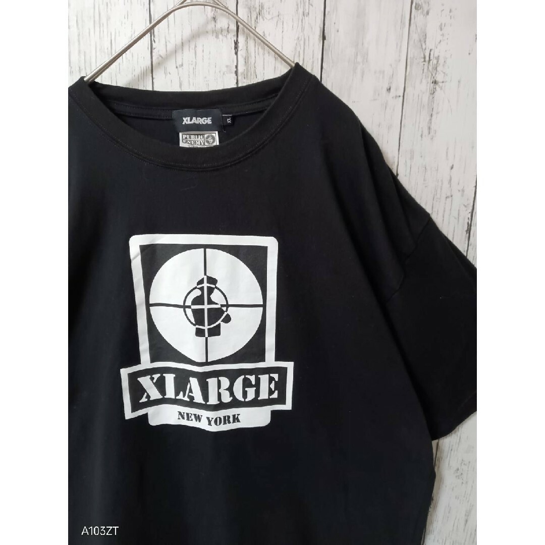 XLARGE(エクストララージ)のパブリックエネミー×エクストララージ　Tシャツ コラボ　ブラック　XLサイズ メンズのトップス(Tシャツ/カットソー(半袖/袖なし))の商品写真