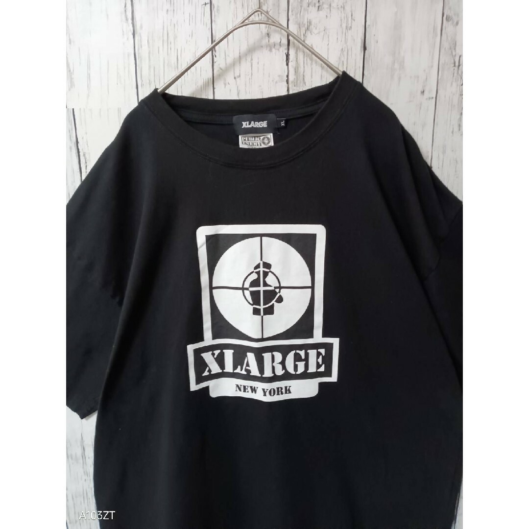 XLARGE(エクストララージ)のパブリックエネミー×エクストララージ　Tシャツ コラボ　ブラック　XLサイズ メンズのトップス(Tシャツ/カットソー(半袖/袖なし))の商品写真