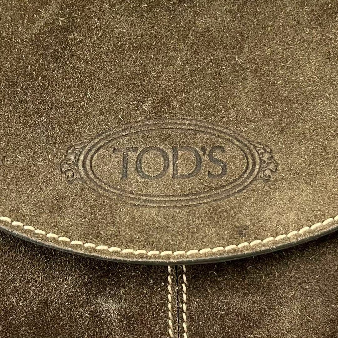 TODS トッズ トートバック スウェード フラップ バッグ カーキ A4収納 国内正規輸入品