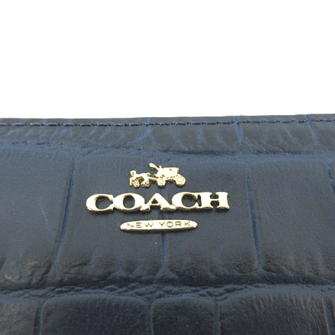 COACH(コーチ)のコーチ COACH エンボスド クロコ アコーディオン 長財布 52424 紺  レディースのファッション小物(財布)の商品写真