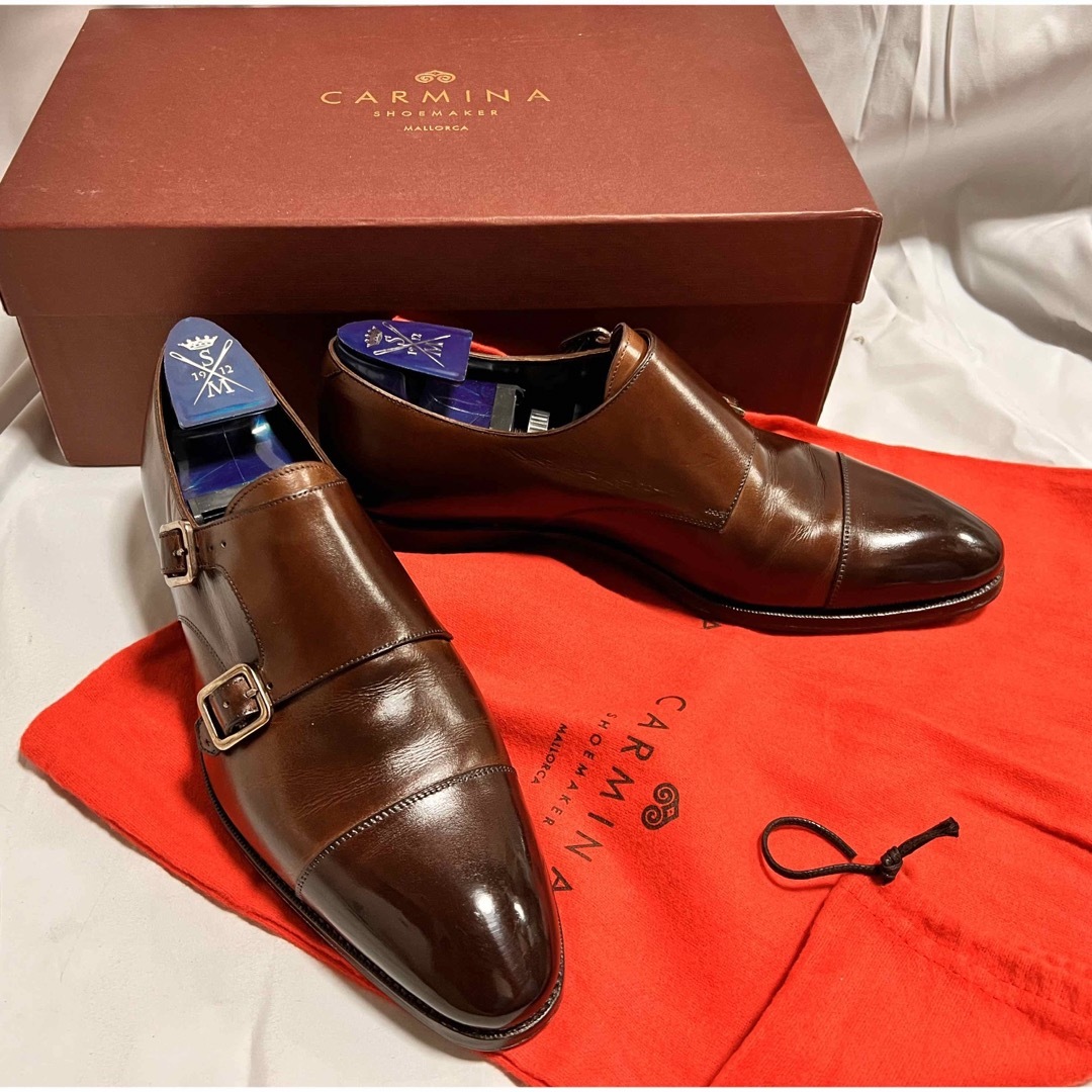 極美品】CARMINA スウェード シングルモンクストラップ-