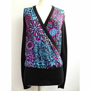 【良品】EMILIO PUCCI サマーニットワンピース ブラック ビジュー　L