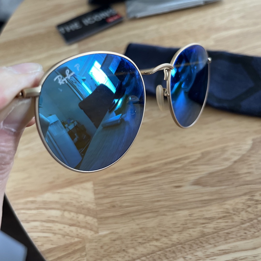 Ray-Ban(レイバン)のレイバン ラウンドメタル RB3447 偏光ブルーミラーレンズ メンズのファッション小物(サングラス/メガネ)の商品写真