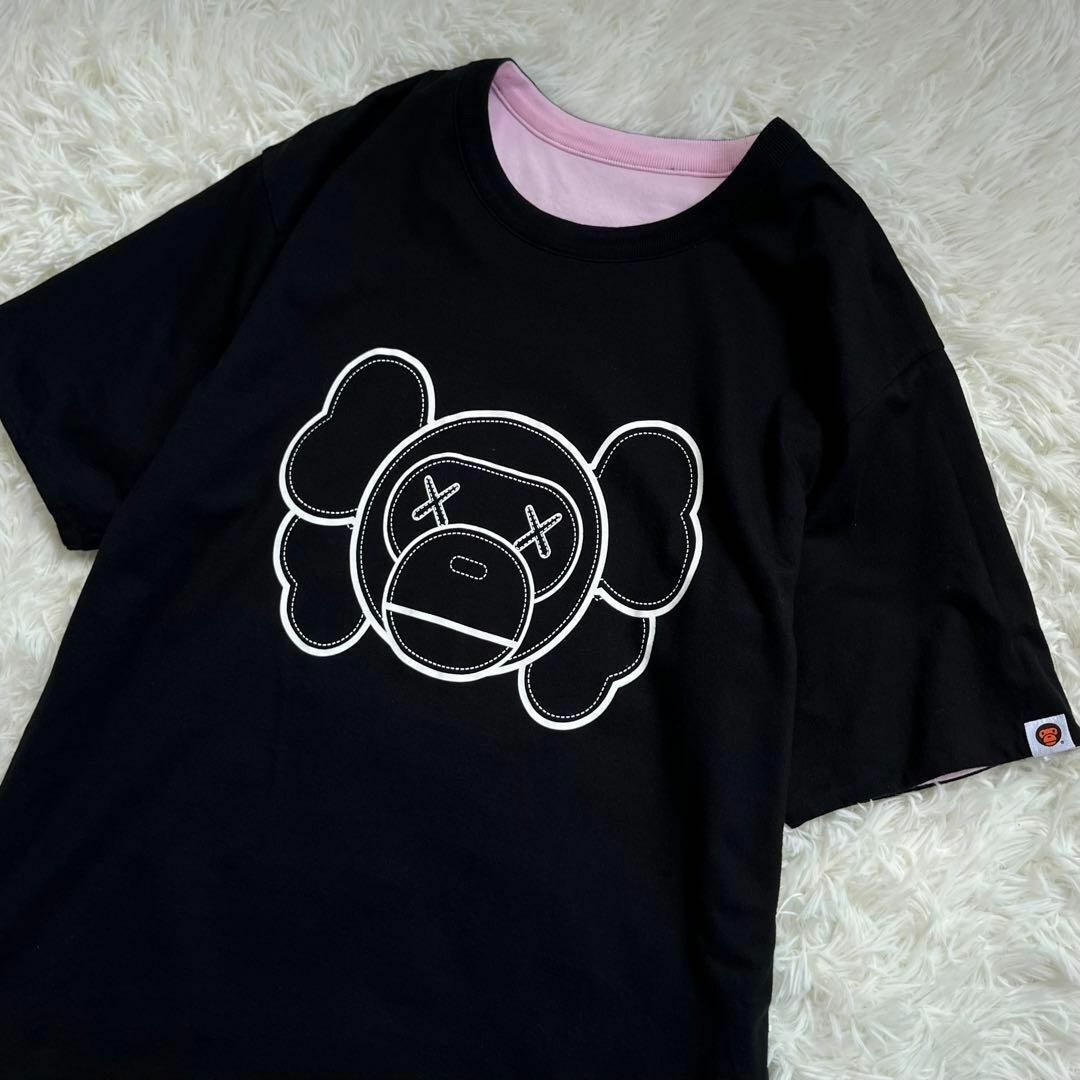 A BATHING APE(アベイシングエイプ)の【美品・コラボ】エイプ×KAWS Tシャツ　リバーシブル　マイロ　NIGO期　L メンズのトップス(Tシャツ/カットソー(半袖/袖なし))の商品写真