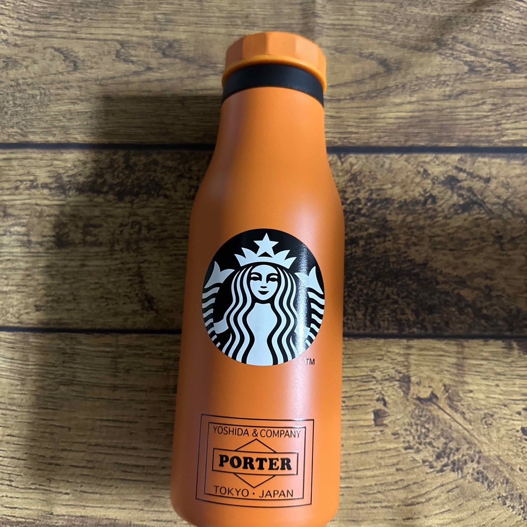 スターバックス スタバ PORTER ステンレスロゴボトル オレンジ 473ml