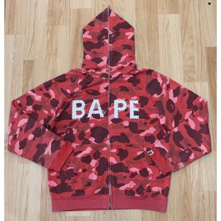 ★激レア★ APE BAPEロゴ ラインストーン パーカー M スワロフスキー