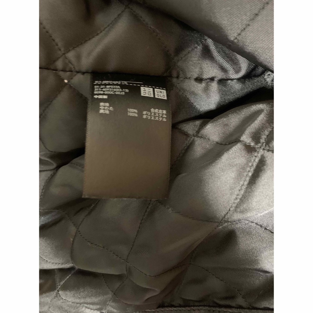 UNIQLO(ユニクロ)のネオレザーシングルライダースジャケット ブラック メンズのジャケット/アウター(ライダースジャケット)の商品写真