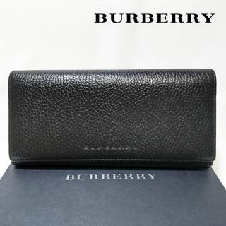 バーバリー(BURBERRY)の【極美品】BURBERRY バーバリー 二つ折り 長財布 内側ノバチェック 黒(長財布)